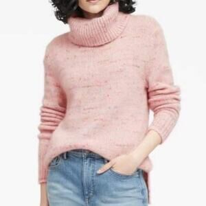 Banana Republic Bubble Gum Cotton Candy Pink Alpaca Wool Blend Speckled Sweater